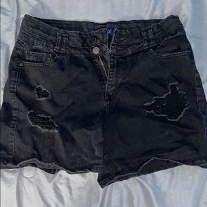 Ripped Black Jean Shorts
